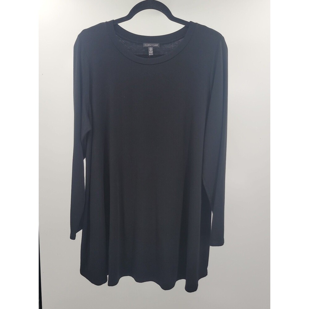 Eileen Fisher Tencel Jersey Tunic Top Sz XL Capsule Quiet Luxury Minimalist